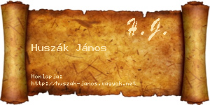Huszák János névjegykártya