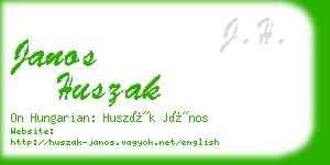 janos huszak business card